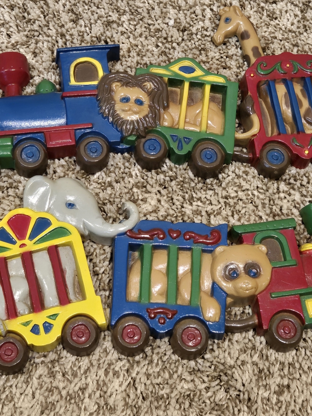 Nursery Wall Decor Vintage 1991 Circus Themed Train Set Of 2
